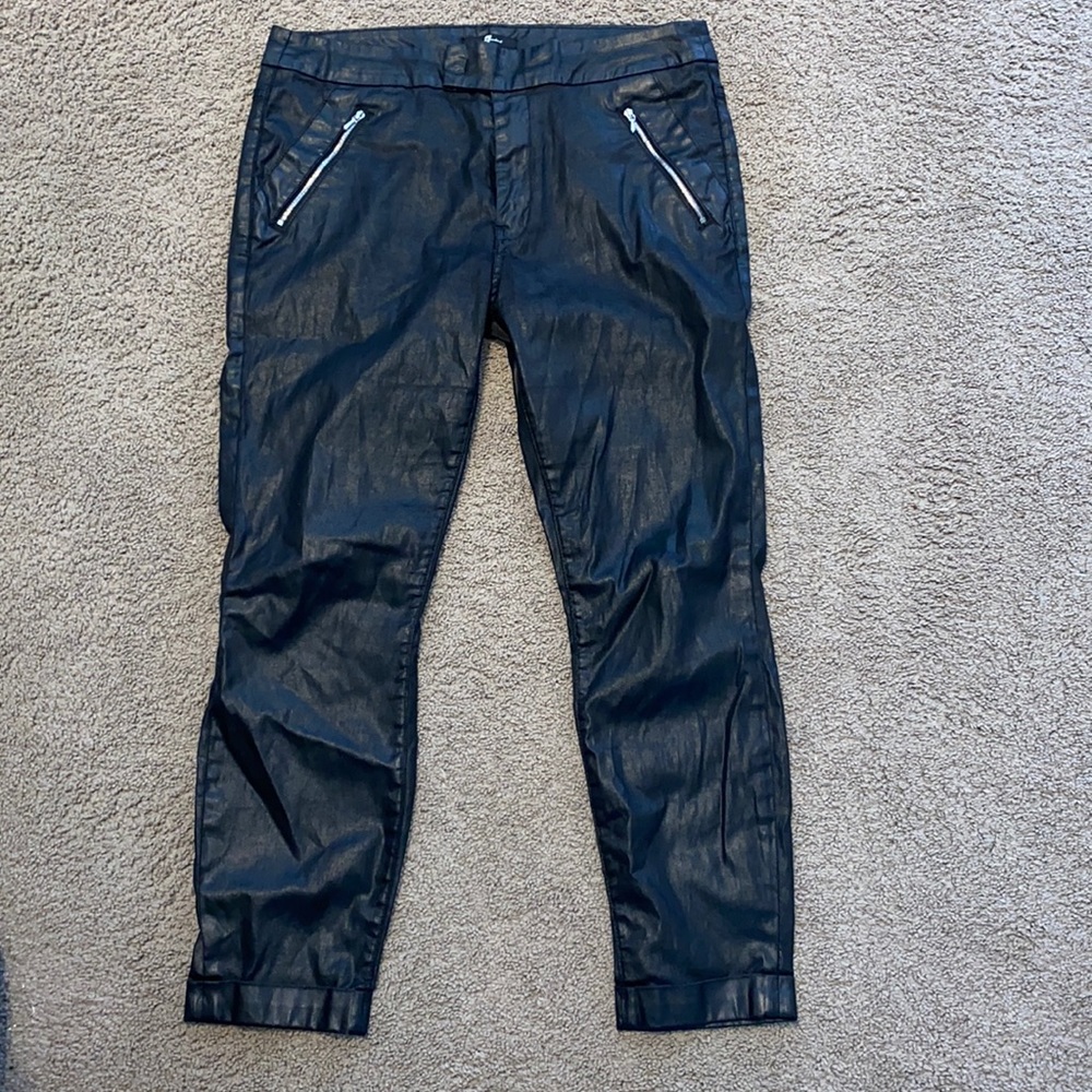 7 for all mankind faux leather crop pant